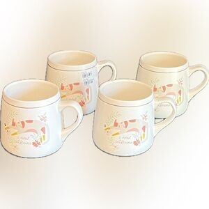 Karma set of 4 ceramic mug-“I need catffeine”-Flora Cat/
set of 4/18oz each- NWT